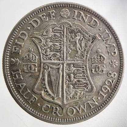 1928 George V Half - Crown Silver Coin | Fine Collectable Grade