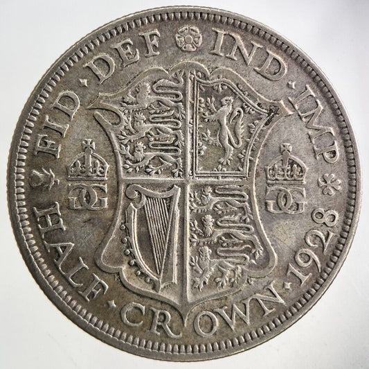 1928 George V Half - Crown Silver Coin | Fine Collectable Grade