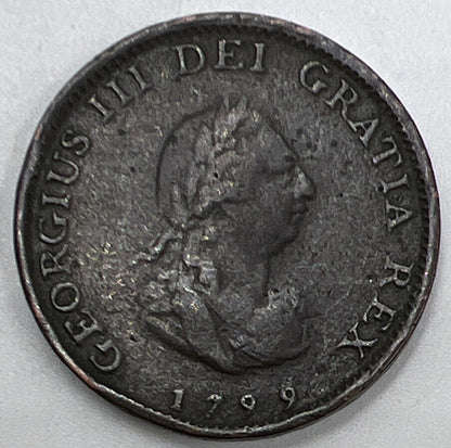 1799 George III Farthing | British Copper Coin | Collectable Grade | a1199