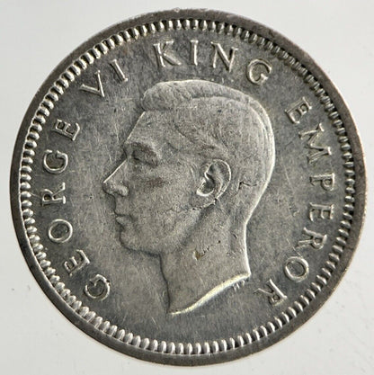 1944 New Zealand Threepence Silver Coin | Very High Grade