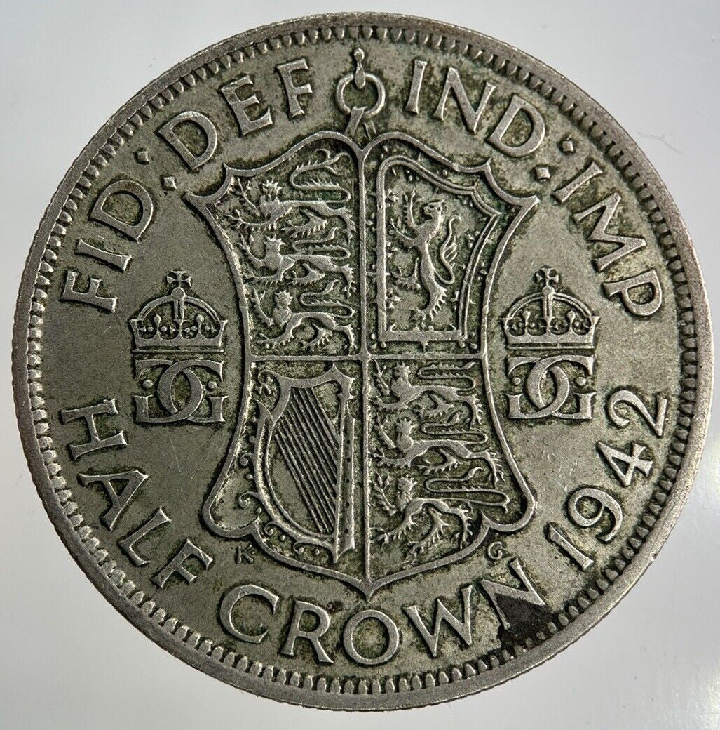 1942 George VI Half - Crown Silver Coin | Fine Collectable Grade