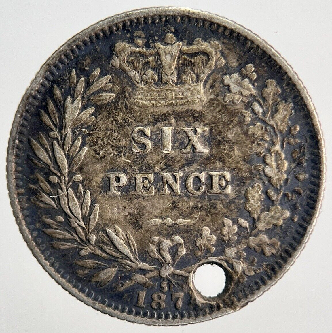1874 Die - 51 Victoria Sixpence Silver Coin | Collectable Grade | a1534