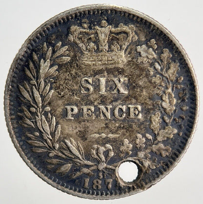 1874 Die - 51 Victoria Sixpence Silver Coin | Collectable Grade | a1534