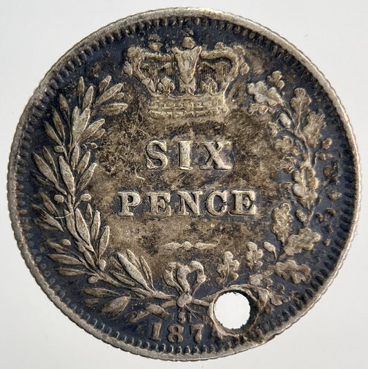 1874 Die - 51 Victoria Sixpence Silver Coin | Collectable Grade | a1534