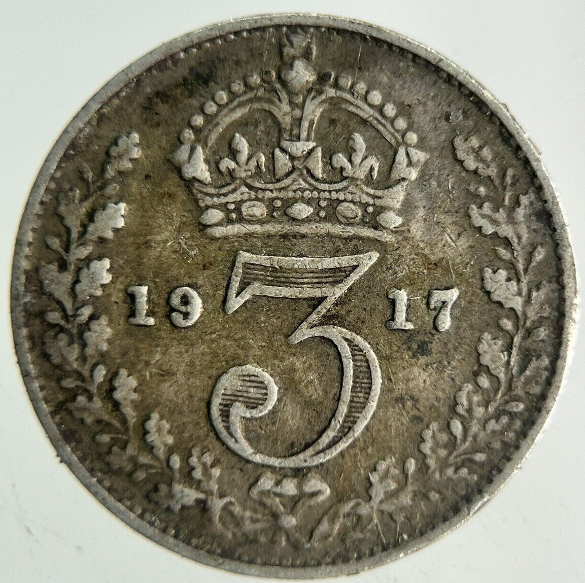 1917 George V Threepence Silver Coin | Fine Collectable Grade