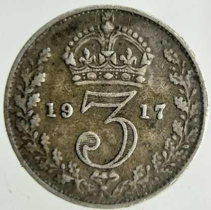 1917 George V Threepence Silver Coin | Fine Collectable Grade