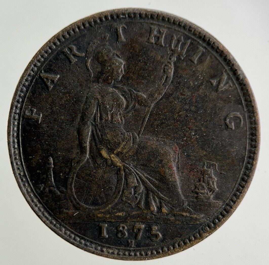 1875 - H Victoria Farthing Coin | Fine Collectable Grade