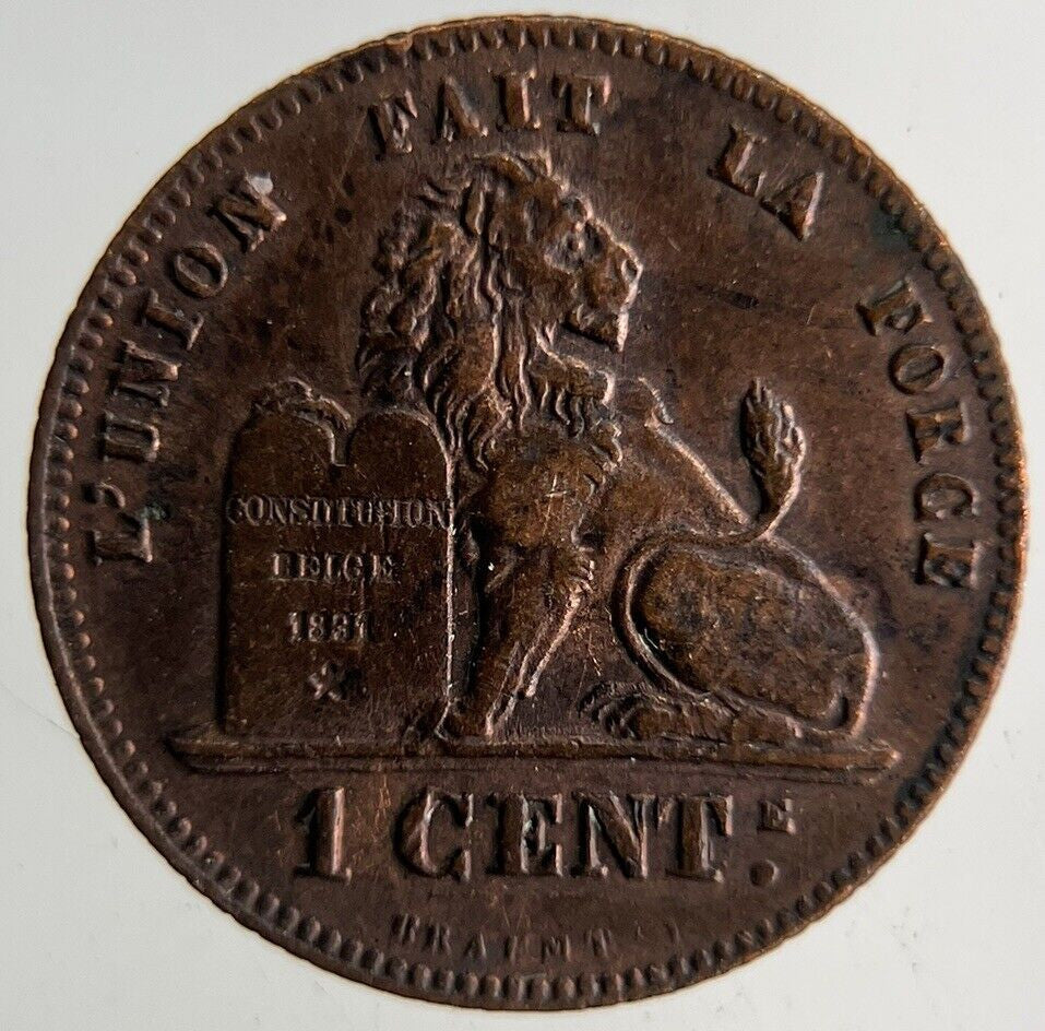 1875 Belgium 1 Cent Coin | Fine Collectable Grade