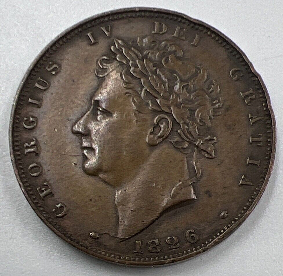 1826 George IV Farthing Copper Coin Very Fine Grade – Classic World Coins