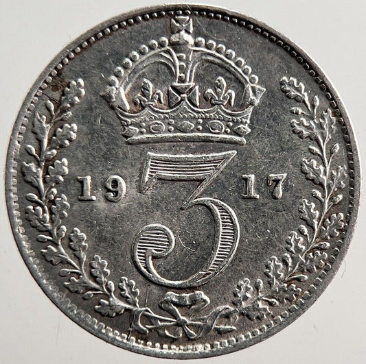 1917 George V Threepence Silver Coin | Very High Grade | a3591