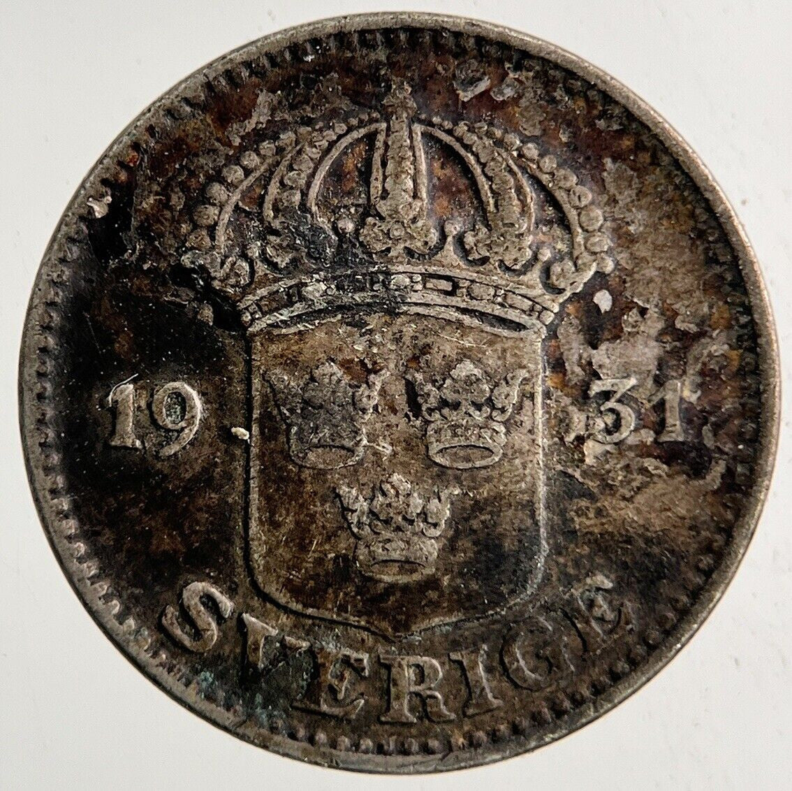 1931 Sweden 25 Ore Silver Coin | Collectable Grade
