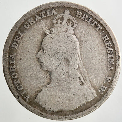 1888 Victoria Shilling Silver Coin | Fair Grade