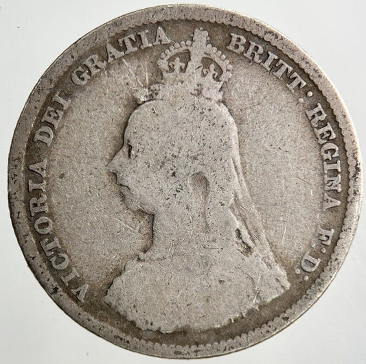 1888 Victoria Shilling Silver Coin | Fair Grade
