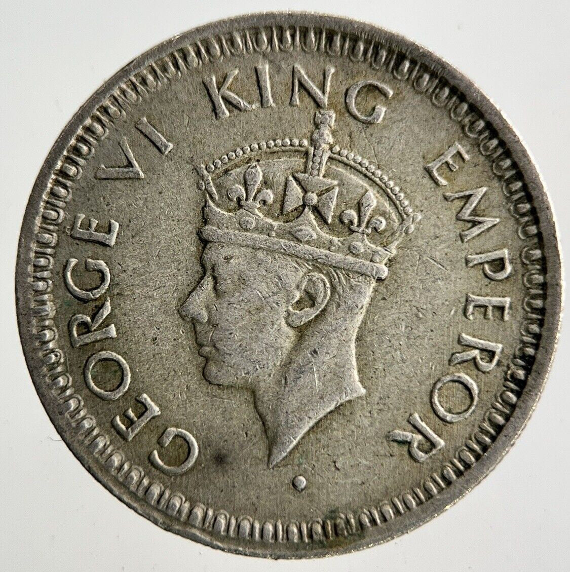 1944 India Quarter 1/4 Rupee Silver Coin | Fine Collectable Grade