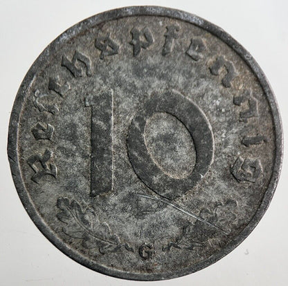 1941-G Germany Nazi 10 Pfennig Coin | Very High Grade | a7879