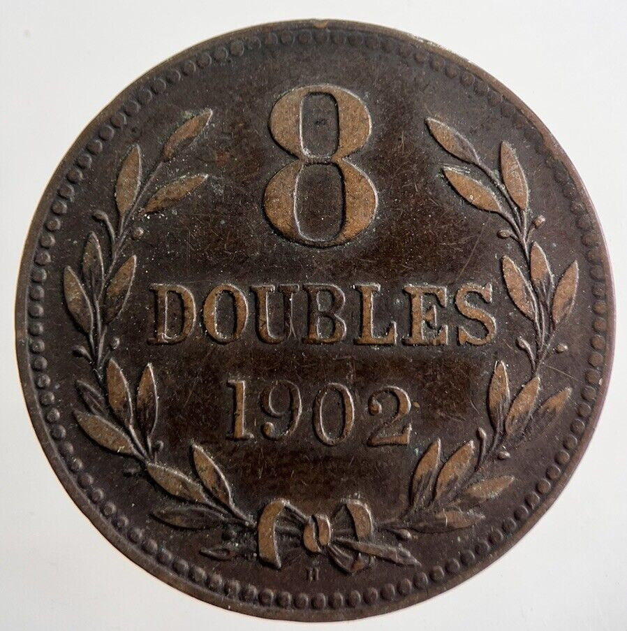 1902 Guernsey 8 Doubles Coin | Collectable Grade | a835