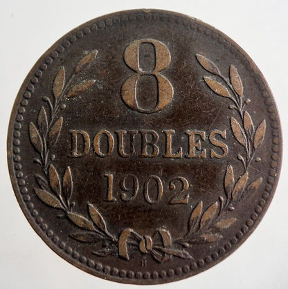 1902 Guernsey 8 Doubles Coin | Collectable Grade | a835