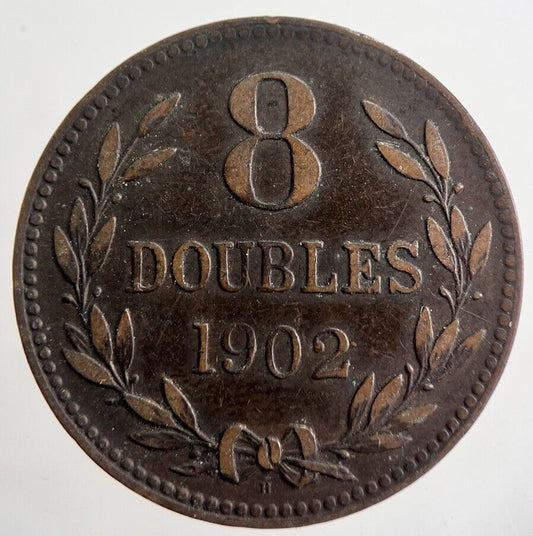 1902 Guernsey 8 Doubles Coin | Collectable Grade | a835