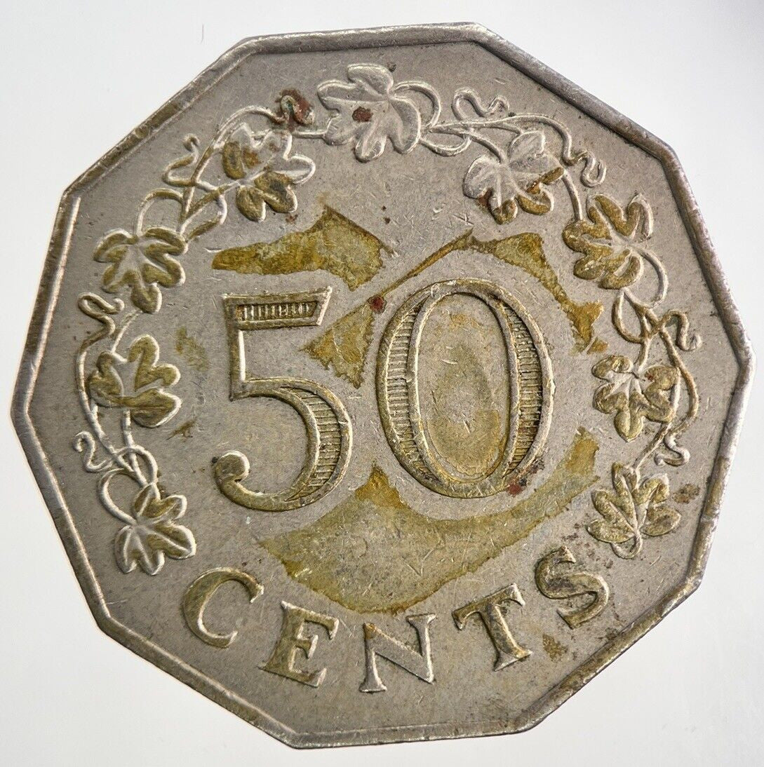 1972 Malta 50 Cents Coin | Fine Collectable Grade