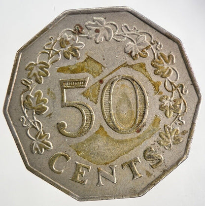 1972 Malta 50 Cents Coin | Fine Collectable Grade