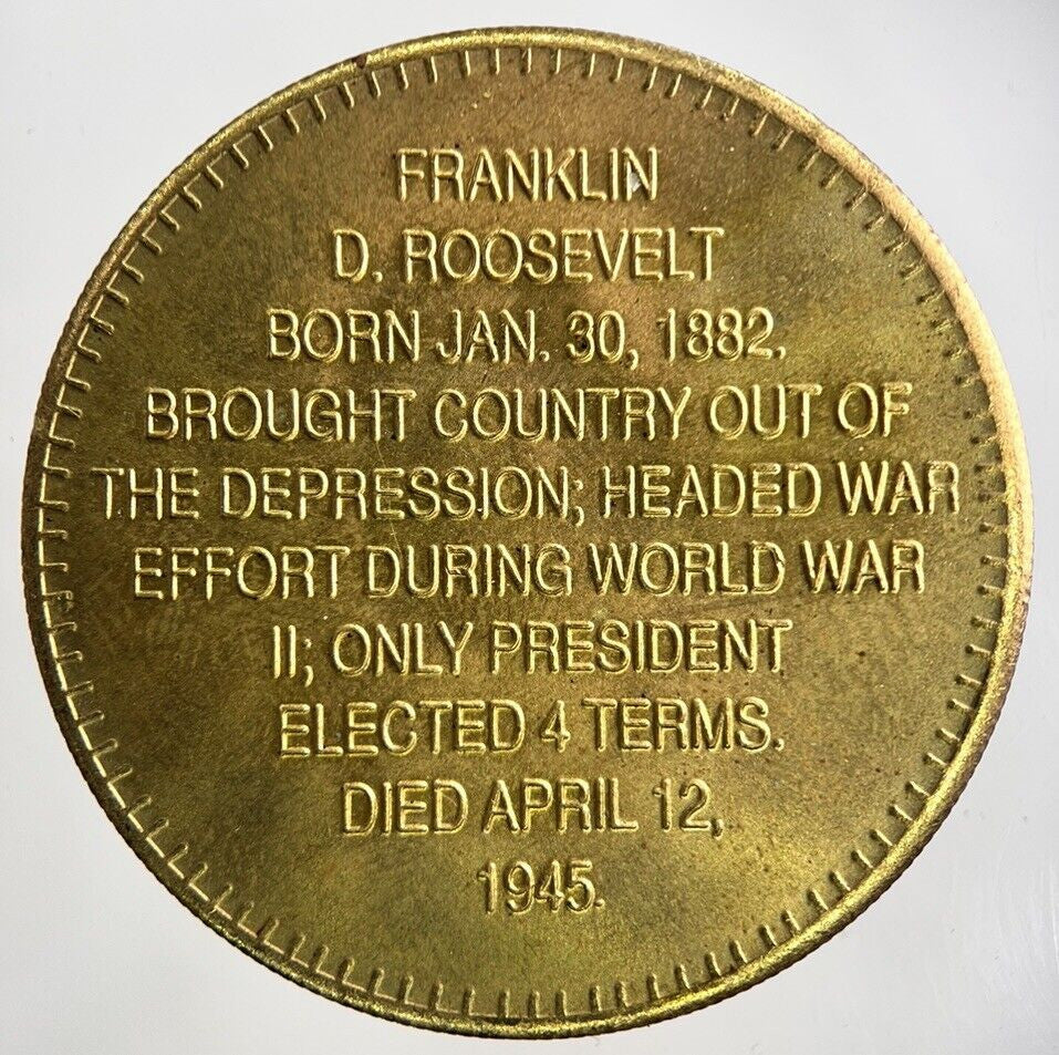 US USA Commemorative Franklin Roosevelt Token Coin | Very High Grade