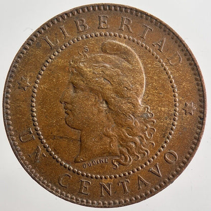 1884 Argentina Un 1 One Centavos Coin | Very High Grade | a7590