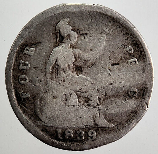 1839 Victoria Four - Pence Groat Silver Coin | Collectable Grade