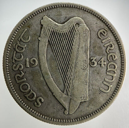 1934 Irish Half - Crown Silver Coin | Fine Collectable Grade
