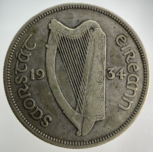 1934 Irish Half - Crown Silver Coin | Fine Collectable Grade