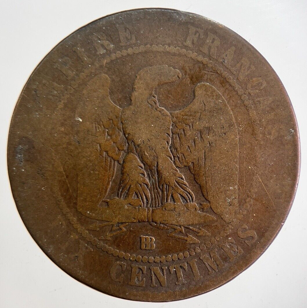 1862 France Dix 10 Centimes Napoleon III Coin | Fair Grade