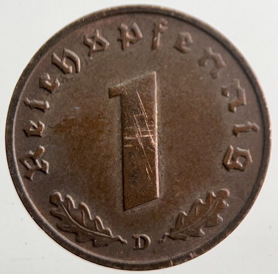 1938 - A Germany Nazi 1 Pfennig Coin | Very High Grade | a7788