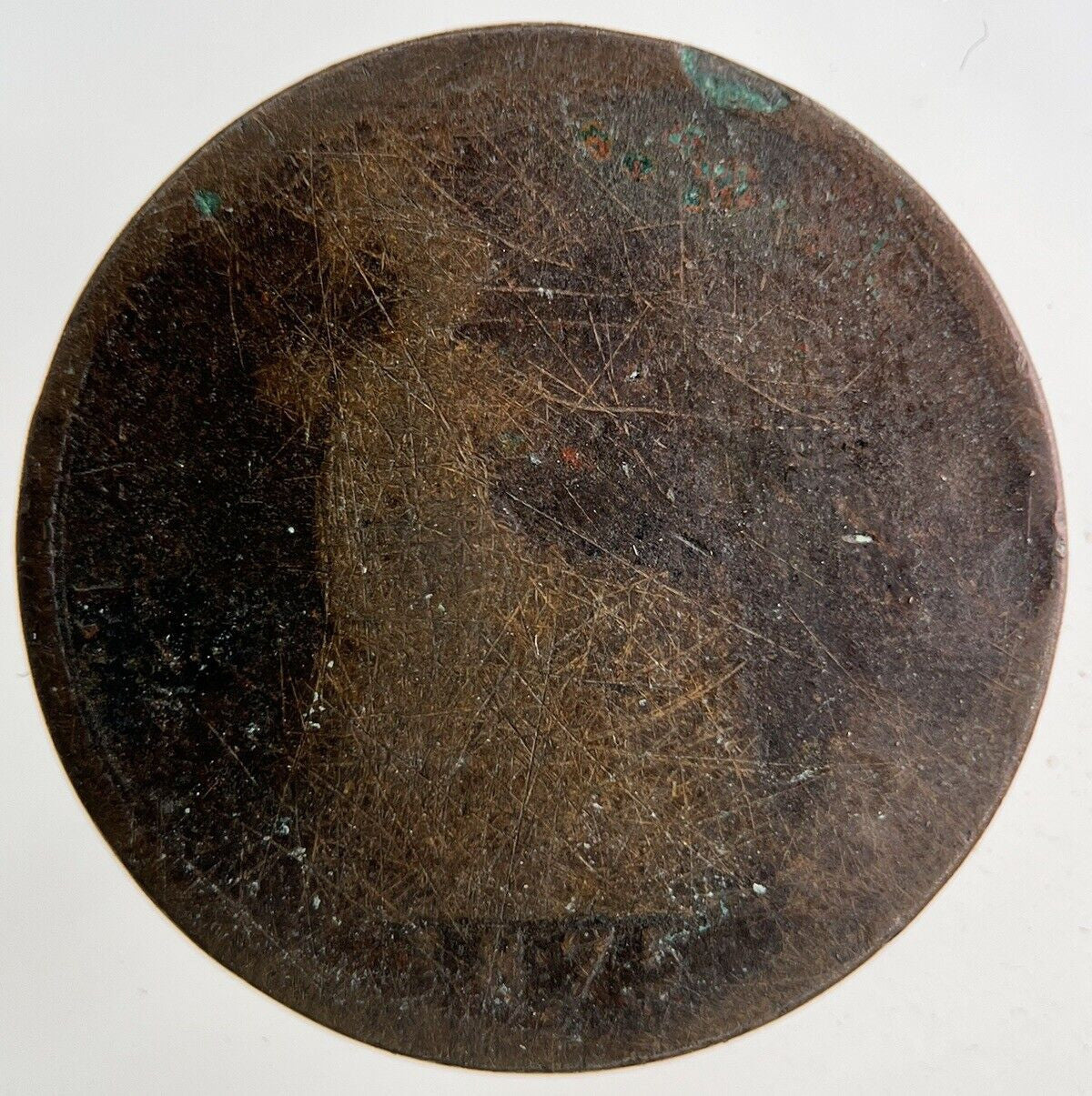 1875 Victoria Half-Penny Coin | Worn Grade