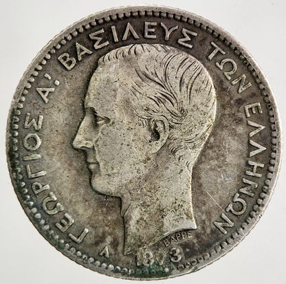 1873 Greece Greek 1 Drachma Silver Coin | Fine Collectable Grade