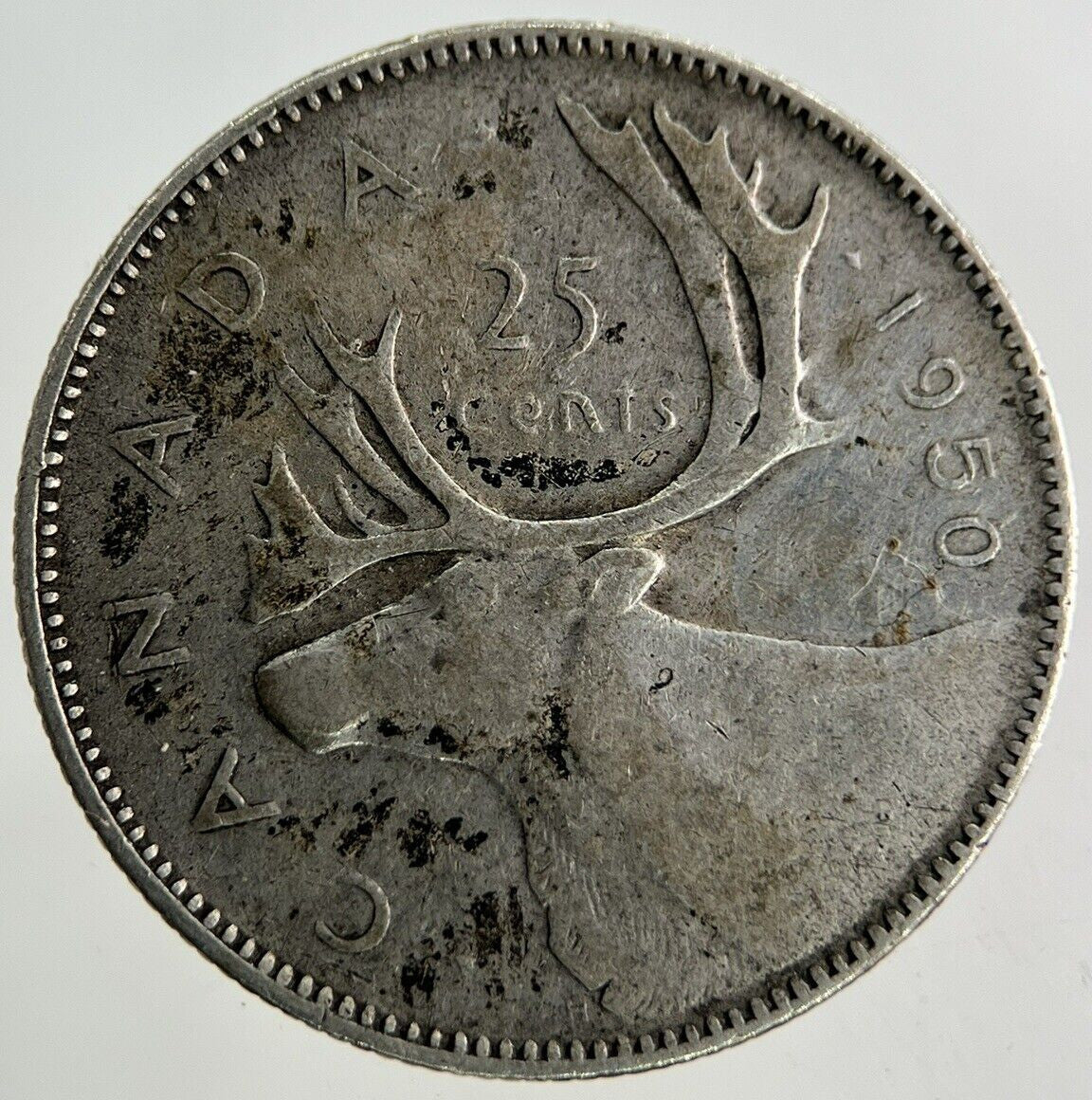 1950 Canada 25 Cents Silver Coin | Fine Collectable Grade