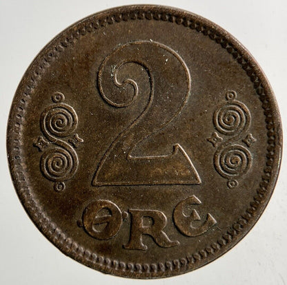 1920 Denmark 2 Ore Coin | Fine Collectable Grade