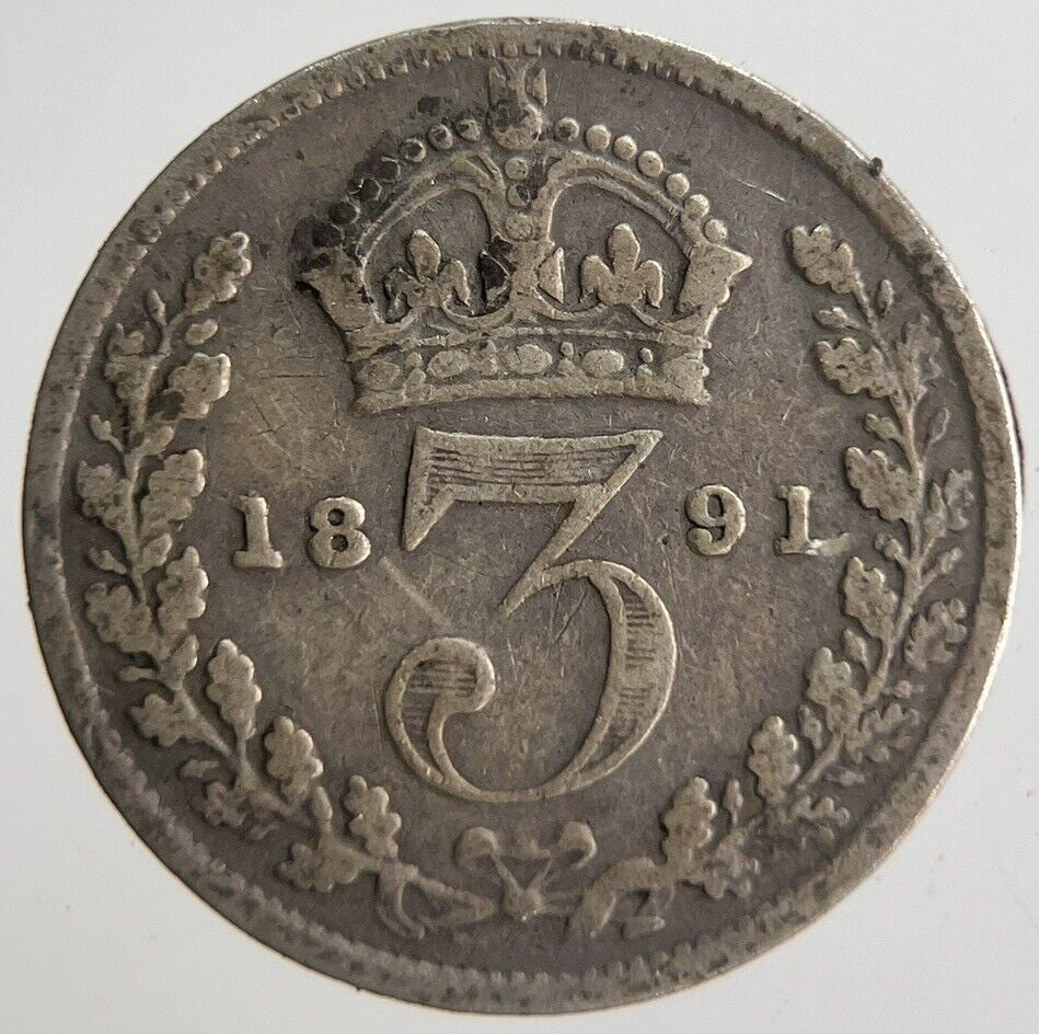 1891 Victoria Threepence Silver Coin | Collectable Grade | a4545