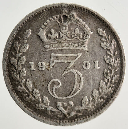 1901 Victoria Threepence Silver Coin | Fine Collectable Grade