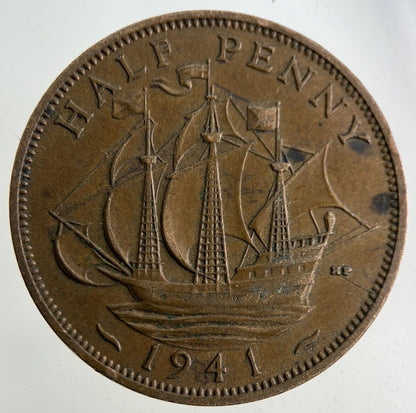 1941 George VI Half - Penny Coin | Fine Collectable Grade