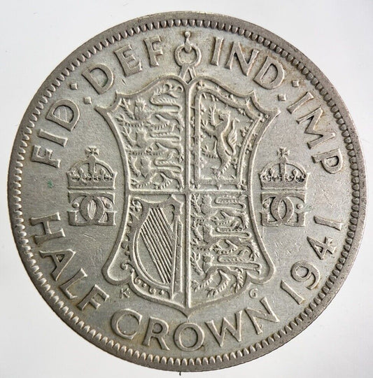 1941 George VI Silver Half - Crown Coin | Fine Collectable Grade