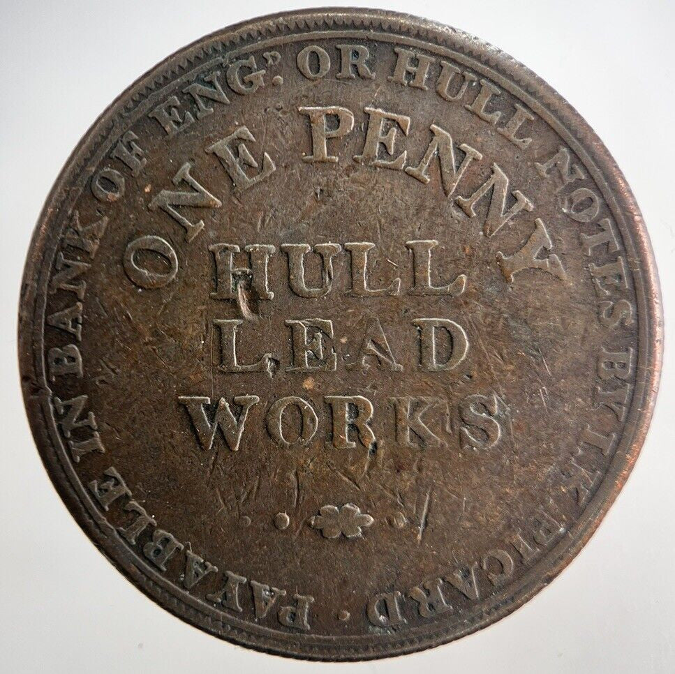1812 Hull Lead Works One Penny Token Coin | Collectable Grade