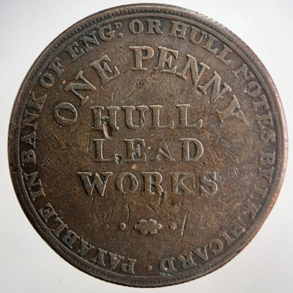1812 Hull Lead Works One Penny Token Coin | Collectable Grade