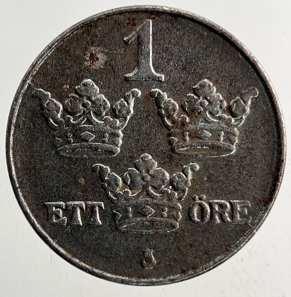 1918 Sweden 1 Ore Coin | Fine Collectable Grade