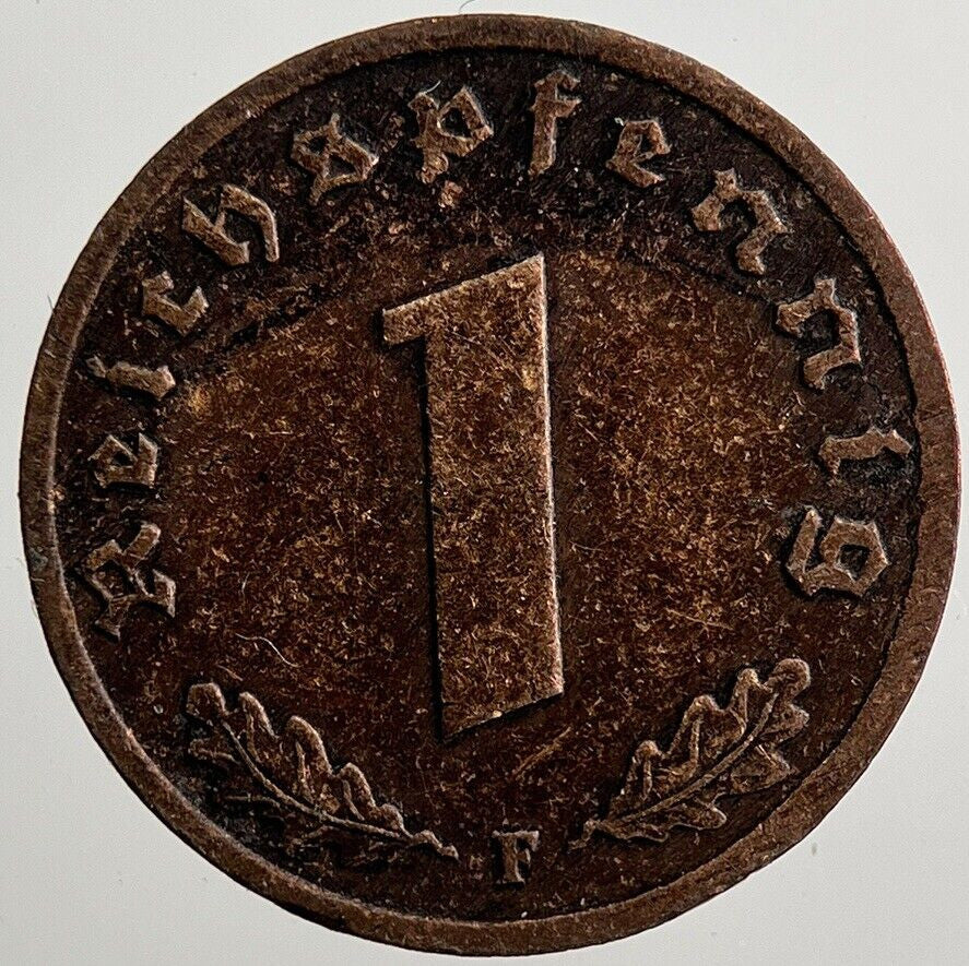 1937 - F Germany Nazi 1 Pfennig Coin | Very High Grade | a2574