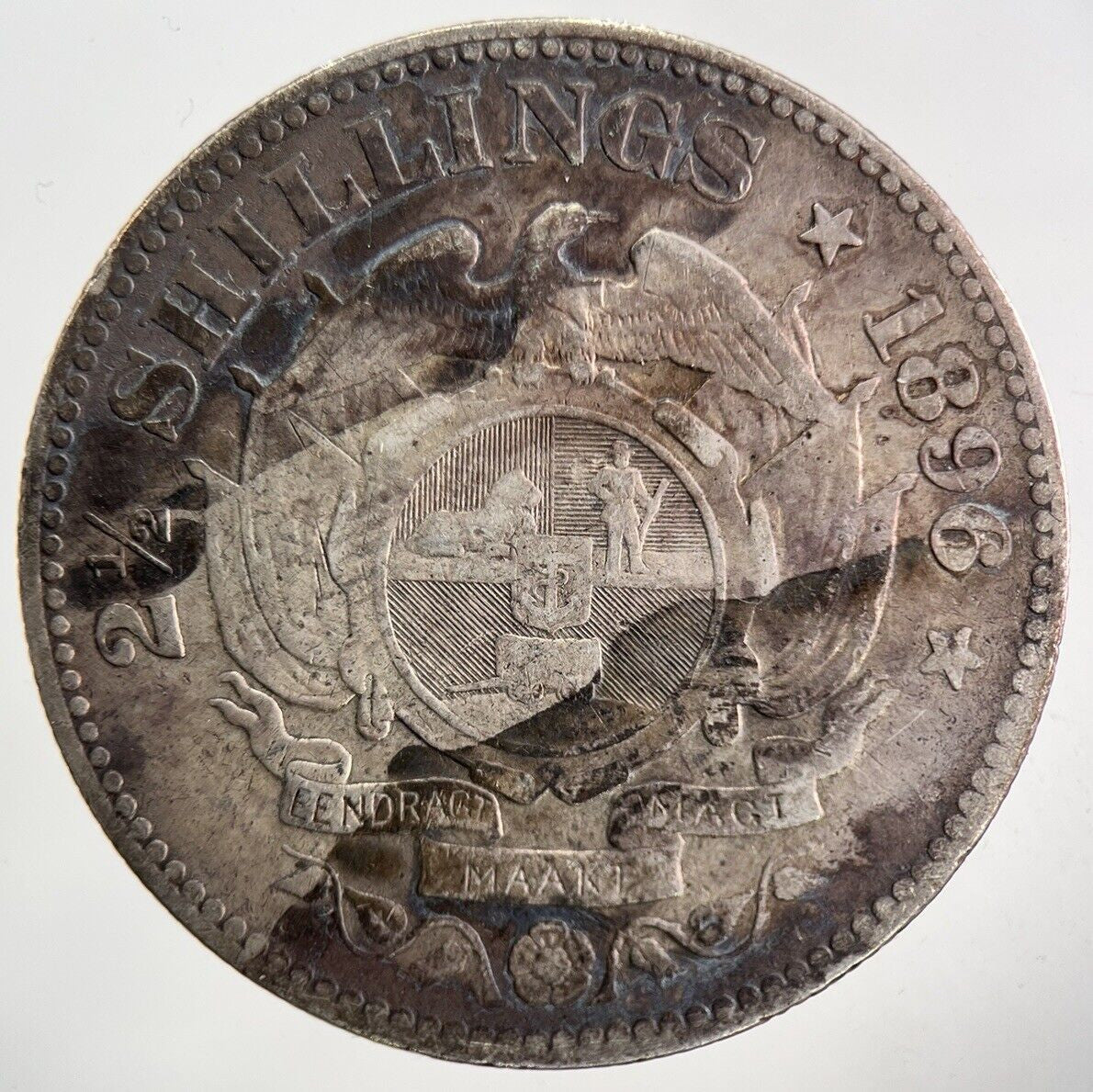1896 South Africa Half - Crown Silver Coin | Fine Collectable Grade