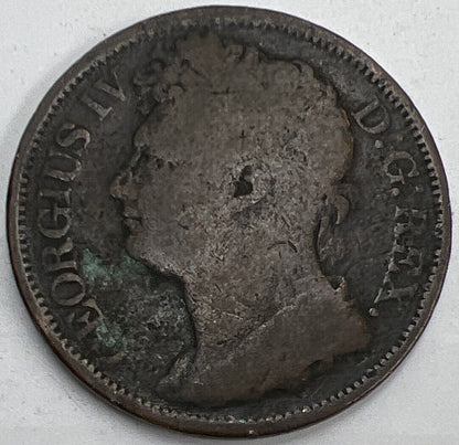 1822 Irish Hibernia Penny Coin | George IV | Collectable Grade | a818