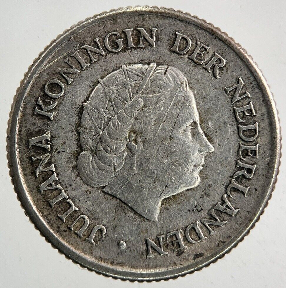 1967 Netherlands 1/4 Quarter Gulden Silver Coin | Fine Collectable Grade