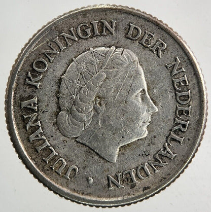 1967 Netherlands 1/4 Quarter Gulden Silver Coin | Fine Collectable Grade