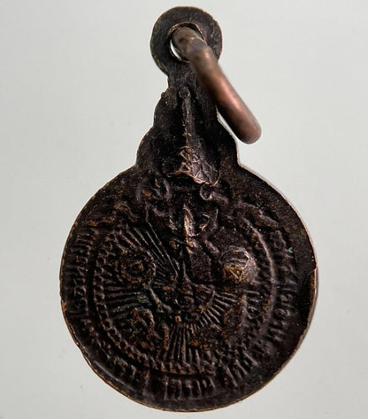Old Thailand Monk Necklace Charm Amulet | Height 2cm | a7861