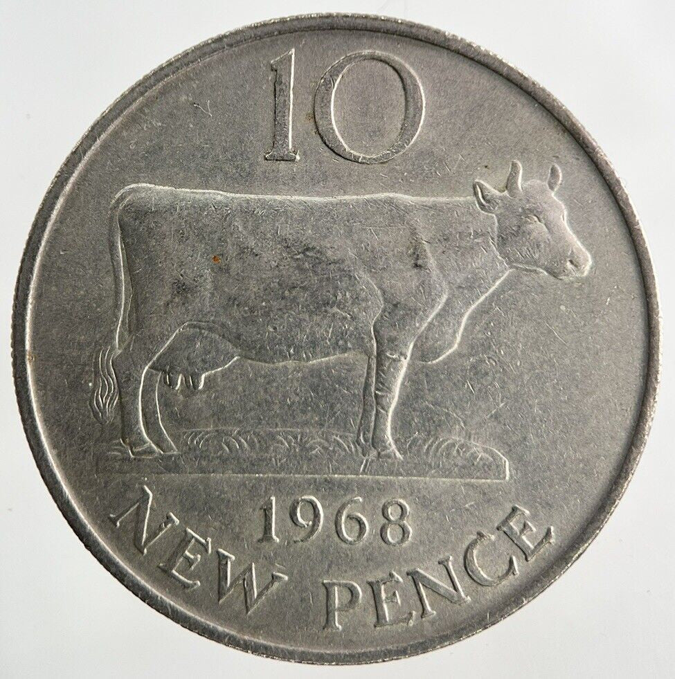 1968 Guernsey 10p Ten - Pence Coin | Fine Collectable Grade