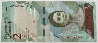 Old Vintage Venezuela 2 Bolivares Banknote | Collectable Grade